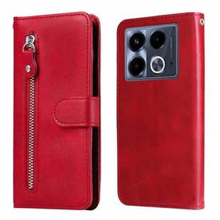 For Infinix Note 40 4G Fashion Calf Texture Zipper Leather Phone Case(Red)