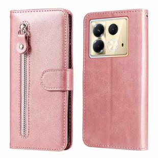 For Infinix Note 40 5G Fashion Calf Texture Zipper Leather Phone Case(Rose Gold)