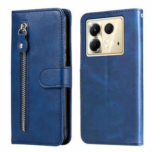 For Infinix Note 40 5G Fashion Calf Texture Zipper Leather Phone Case(Blue)