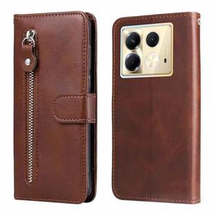 For Infinix Note 40 5G Fashion Calf Texture Zipper Leather Phone Case(Brown)