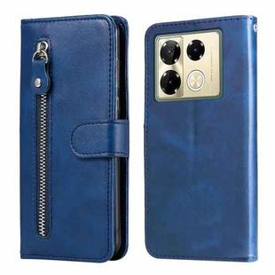 For Infinix Note 40 Pro 4G / 5G / Note 40 Pro+ Fashion Calf Texture Zipper Leather Phone Case(Blue)