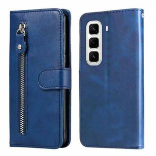 For Infinix Hot 50 Pro+ 4G Fashion Calf Texture Zipper Leather Phone Case(Blue)