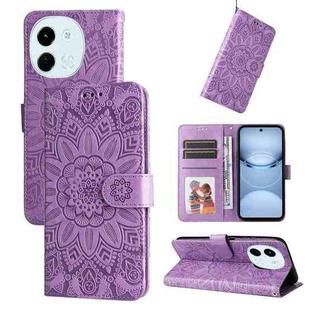 For Tecno Spark 30 5G / Pova 6 Neo 5G Embossed Sunflower Leather Phone Case(Purple)