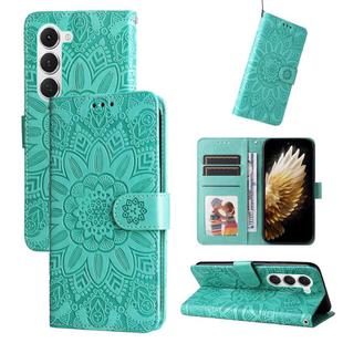 For Tecno Spark 40 Pro 4G Embossed Sunflower Leather Phone Case(Green)