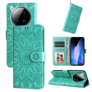 For Infinix Zero 40 4G / 5G Embossed Sunflower Leather Phone Case(Green)