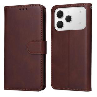 For Tecno Spark 40 4G Classic Calf Texture Flip Leather Phone Case(Brown)