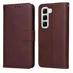 For Infinix Hot 50 4G Classic Calf Texture Flip Leather Phone Case(Brown)