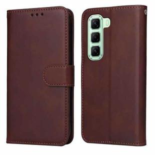 For Infinix Hot 50 5G Classic Calf Texture Flip Leather Phone Case(Brown)