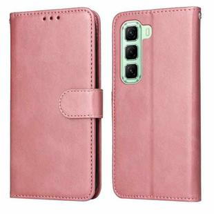 For Infinix Hot 50 5G Classic Calf Texture Flip Leather Phone Case(Rose Gold)