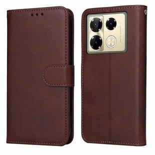 For Infinix Note 40 Pro 4G / 5G / Note 40 Pro+ Classic Calf Texture Flip Leather Phone Case(Brown)