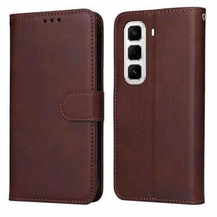 For Infinix Hot 50 Pro+ 4G Classic Calf Texture Flip Leather Phone Case(Brown)