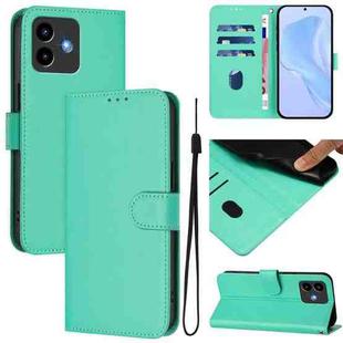 For Cubot Note 40 Skin Feel Solid Color Leather Phone Case with Lanyard(Green)