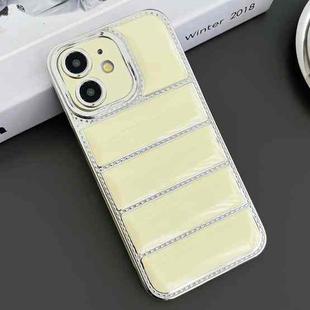 For iPhone 11 Electroplated Silver Edge Eiderdown TPU Phone Case(Yellow)