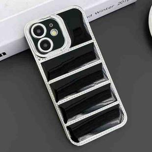 For iPhone 11 Electroplated Silver Edge Eiderdown TPU Phone Case(Black)