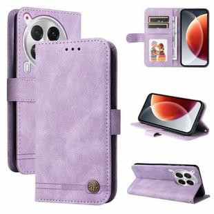 For Tecno Camon 30 Premier Skin Feel Life Tree Metal Button Leather Phone Case(Purple)