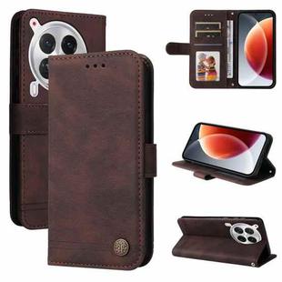 For Tecno Camon 30 Premier Skin Feel Life Tree Metal Button Leather Phone Case(Brown)