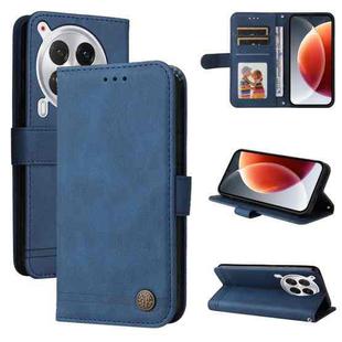 For Tecno Camon 30 Premier Skin Feel Life Tree Metal Button Leather Phone Case(Blue)