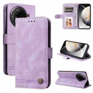 For Tecno Camon 30 Pro Skin Feel Life Tree Metal Button Leather Phone Case(Purple)