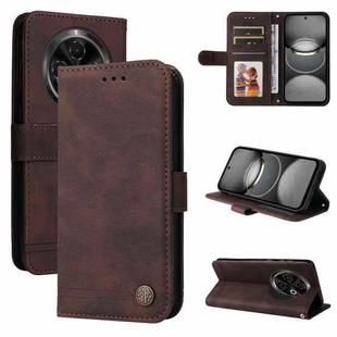 For Tecno Spark 30C Skin Feel Life Tree Metal Button Leather Phone Case(Brown)