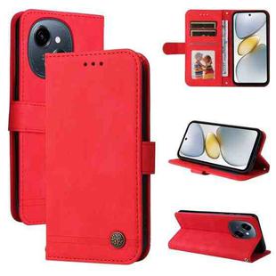 For Tecno Spark Go 1 / Pop 9 / Spark Go 2025 Skin Feel Life Tree Metal Button Leather Phone Case(Red)