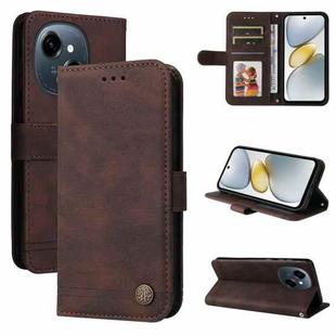 For Tecno Spark Go 1 / Pop 9 / Spark Go 2025 Skin Feel Life Tree Metal Button Leather Phone Case(Brown)