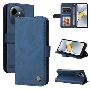 For Tecno Spark Go 1 / Pop 9 / Spark Go 2025 Skin Feel Life Tree Metal Button Leather Phone Case(Blue)