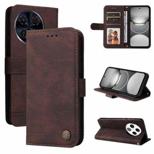 For Tecno Spark 30 4G Skin Feel Life Tree Metal Button Leather Phone Case(Brown)