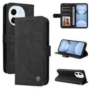 For Tecno Spark 30 5G / Pova 6 Neo 5G Skin Feel Life Tree Metal Button Leather Phone Case(Black)