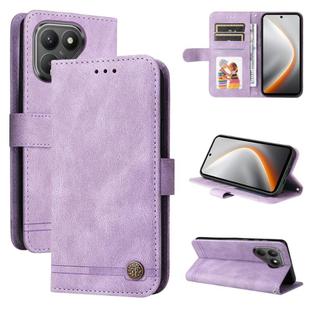 For Tecno Pova 7 5G Skin Feel Life Tree Metal Button Leather Phone Case(Purple)