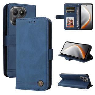 For Tecno Pova 7 5G Skin Feel Life Tree Metal Button Leather Phone Case(Blue)