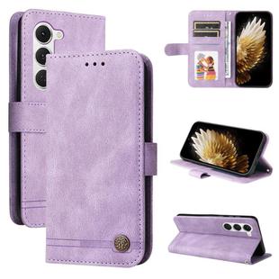 For Tecno Spark 40 Pro  4G Skin Feel Life Tree Metal Button Leather Phone Case(Purple)