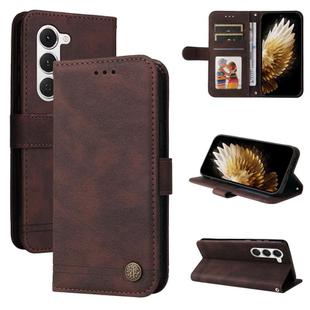 For Tecno Spark 40 Pro  4G Skin Feel Life Tree Metal Button Leather Phone Case(Brown)