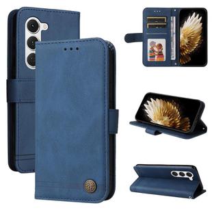 For Tecno Spark 40 Pro  4G Skin Feel Life Tree Metal Button Leather Phone Case(Blue)
