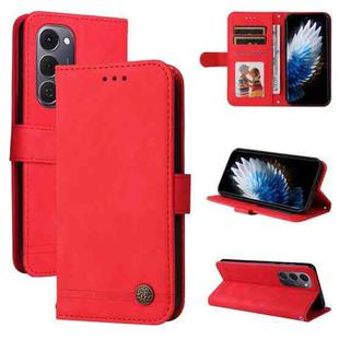 For Tecno Spark 40 Pro+ 4G Skin Feel Life Tree Metal Button Leather Phone Case(Red)
