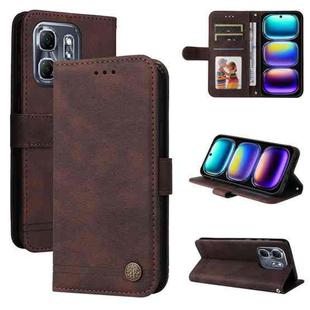 For Infinix Hot 50i / Smart 9 Skin Feel Life Tree Metal Button Leather Phone Case(Brown)