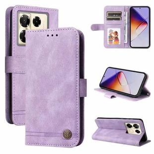 For Infinix Note 40 Pro 4G / 5G / Note 40 Pro+ Skin Feel Life Tree Metal Button Leather Phone Case(Purple)