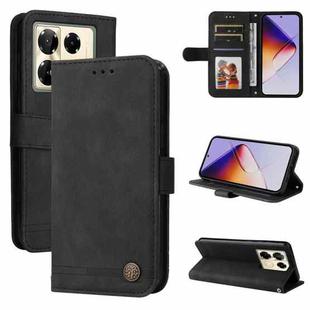 For Infinix Note 40 Pro 4G / 5G / Note 40 Pro+ Skin Feel Life Tree Metal Button Leather Phone Case(Black)