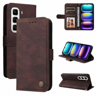 For Infinix Hot 50 Pro+ 4G Skin Feel Life Tree Metal Button Leather Phone Case(Brown)