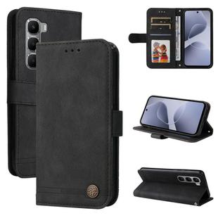 For Infinix Hot 60 4G / Hot 60i 4G Skin Feel Life Tree Metal Button Leather Phone Case(Black)