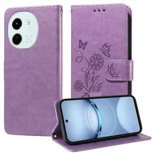 For Tecno Spark 30 5G / Pova 6 Neo 5G Embossed Butterfly Flowers Leather Phone Case(Purple)