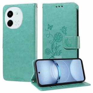 For Tecno Spark 30 5G / Pova 6 Neo 5G Embossed Butterfly Flowers Leather Phone Case(Green)