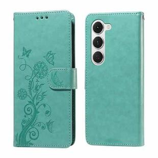 For Tecno Spark 40 Pro  4G Embossed Butterfly Flowers Leather Phone Case(Green)