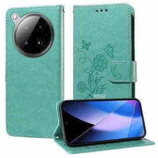 For Infinix Zero 40 4G / 5G Embossed Butterfly Flowers Leather Phone Case(Green)