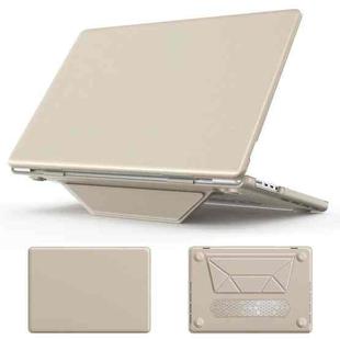 For MacBook Pro 16.2 inch A2991 / A2485 Business Magnetic Holder PC + PU Laptop Protective Case(Gold)