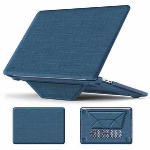 For MacBook Pro 13.3 inch M1 A2338 Fabric Magnetic Holder Laptop Protective Case(Navy Blue)