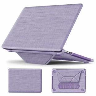 For MacBook Pro 13.3 inch M1 A2338 Fabric Magnetic Holder Laptop Protective Case(Purple)