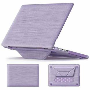 For MacBook Pro 14 inch A2918 / A2992 Fabric Magnetic Holder Laptop Protective Case(Purple)