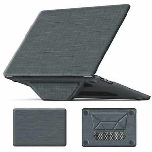 For MacBook Air 15.3 inch A3114 / A2941 Fabric Magnetic Holder Laptop Protective Case(Grey)