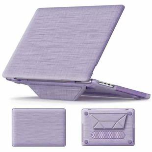 For MacBook Pro 16.2 inch A2991 / A2485 Fabric Magnetic Holder Laptop Protective Case(Purple)