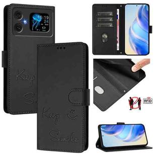 For Cubot A20 Smile Embossing RFID Leather Phone Case(Black)